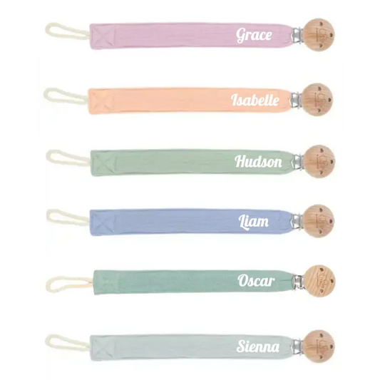 Personalised Pacifier Clip - Multiple Colours - Timber Tinkers