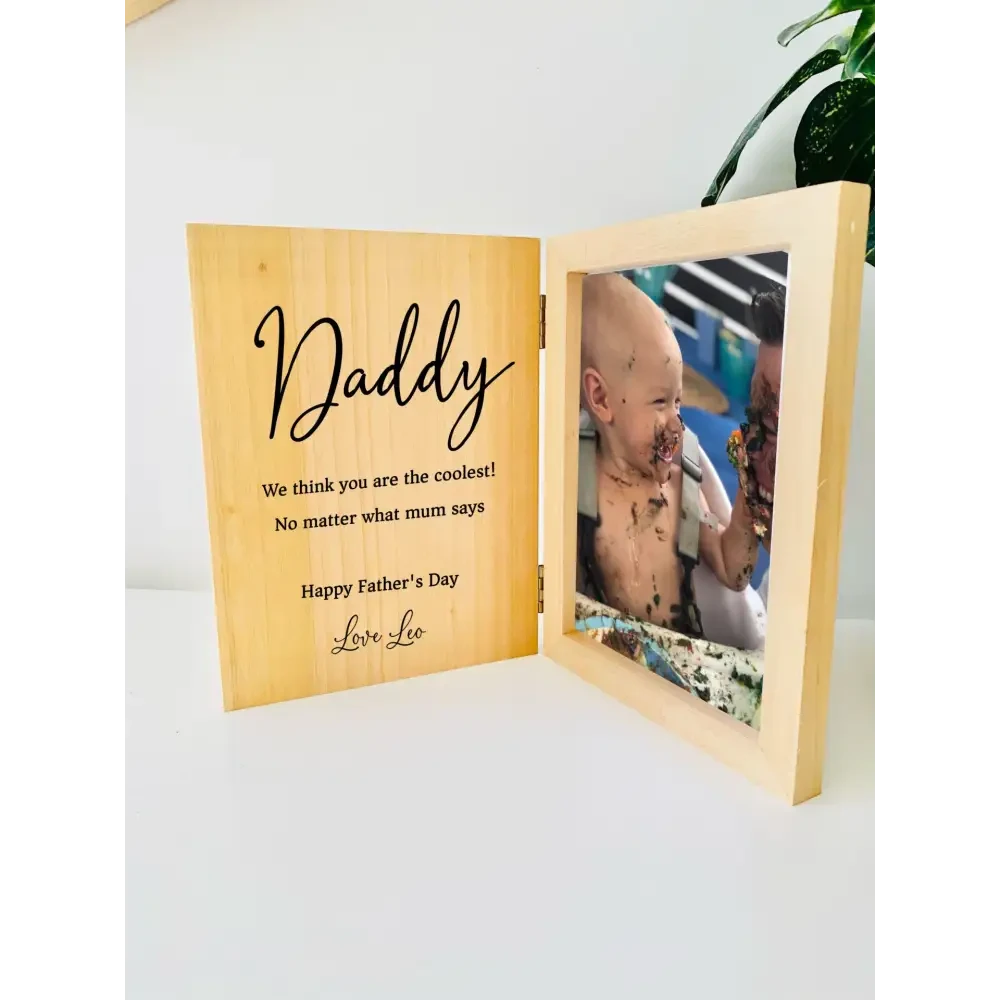 Personalised Father's Day Photo Frame - Coolest Dad - Timber Tinkers