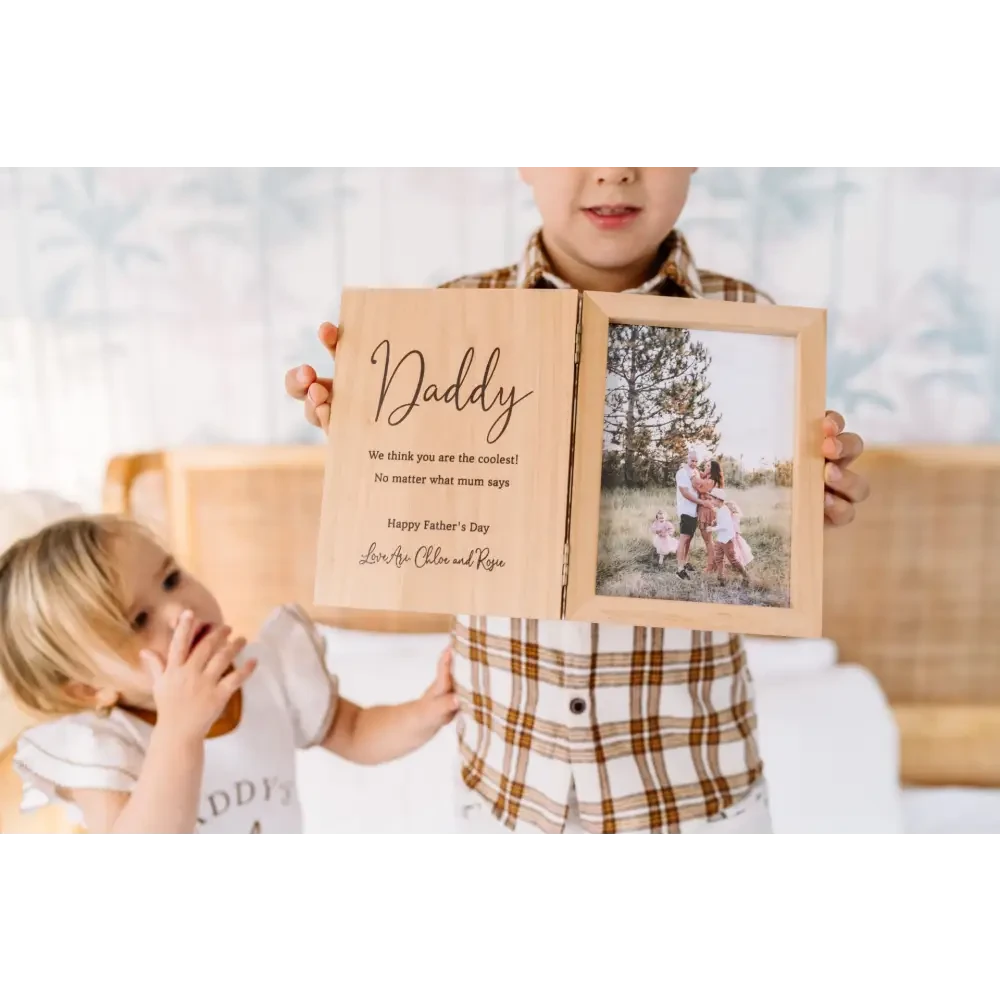 Personalised Father's Day Photo Frame - Coolest Dad - Timber Tinkers