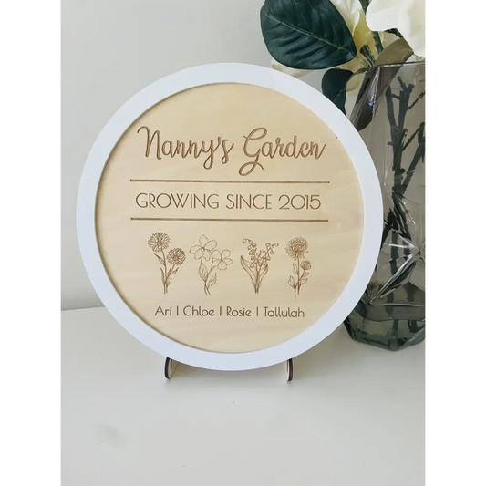 Personalised Floral Garden Sign - Timber Tinkers