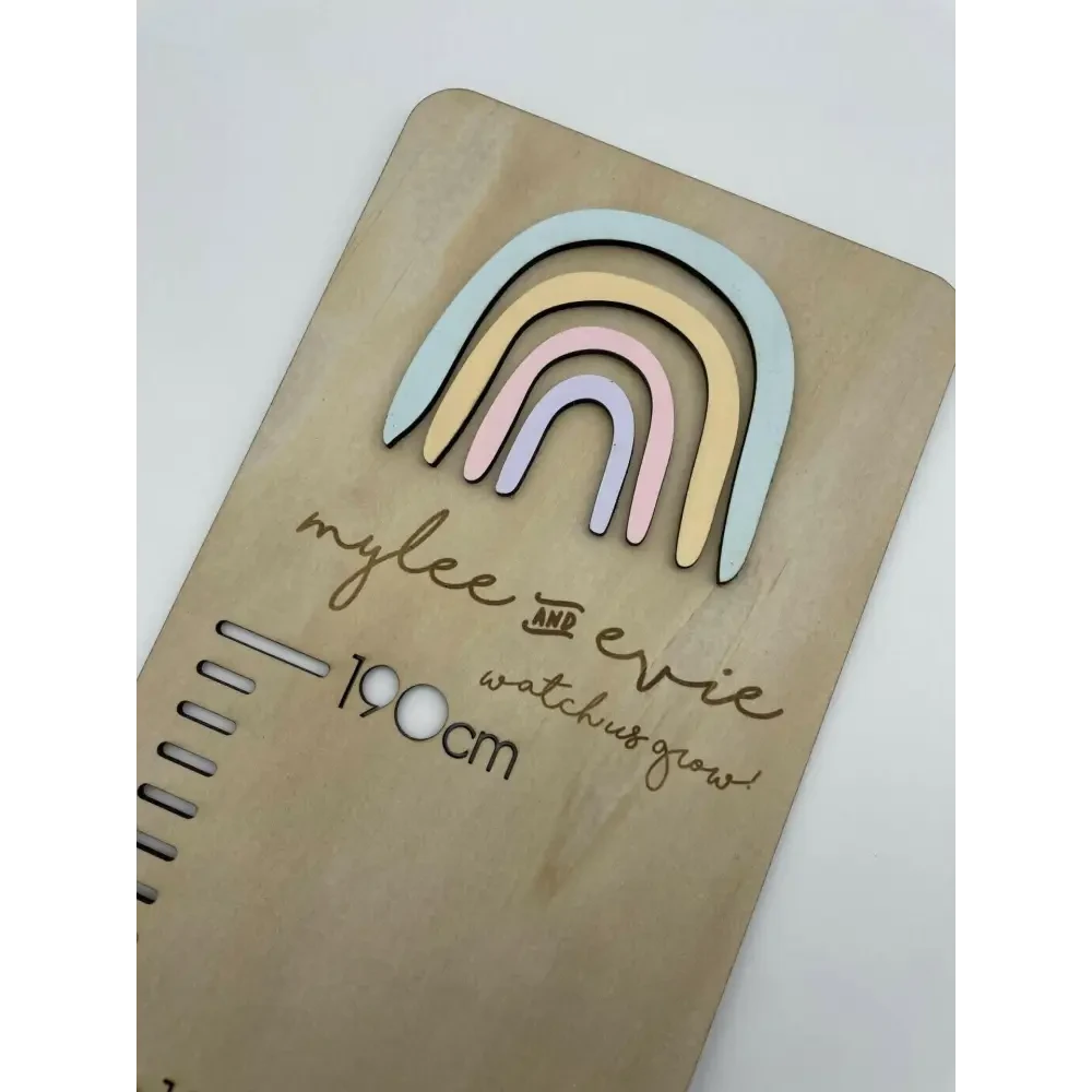 Personalised Growth Chart - 3D Rainbow - Timber Tinkers