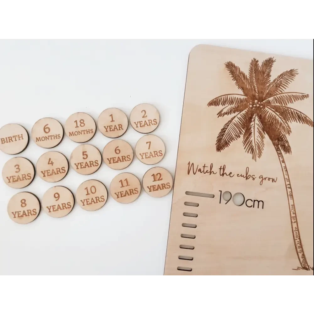Personalised Growth Chart - Birth Flower - Timber Tinkers