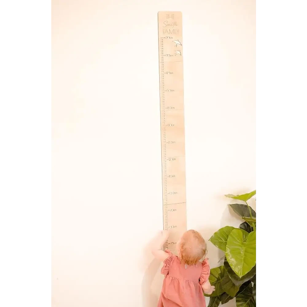 Personalised Growth Chart - Birth Flower - Timber Tinkers