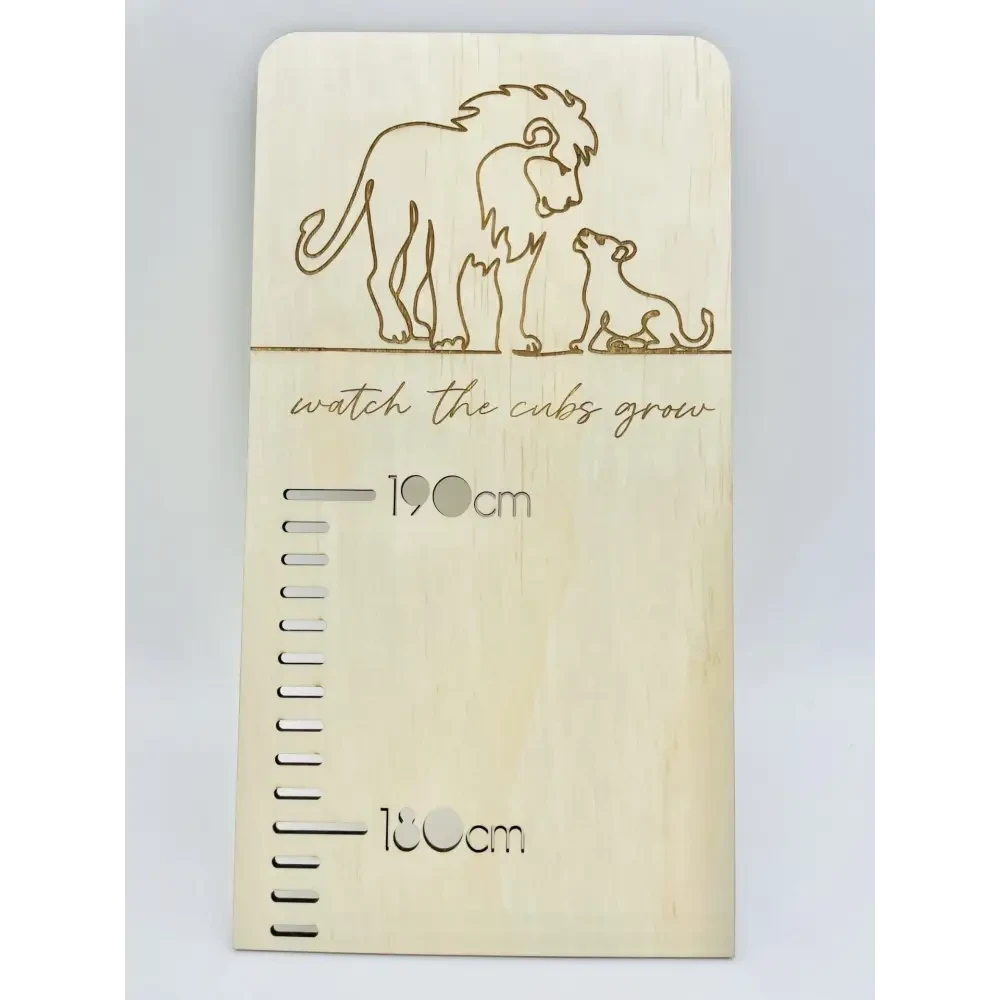Personalised Growth Chart - Lion Cub - Timber Tinkers