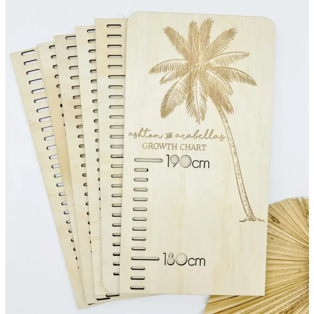 Personalised Growth Chart - Palm Tree - Timber Tinkers