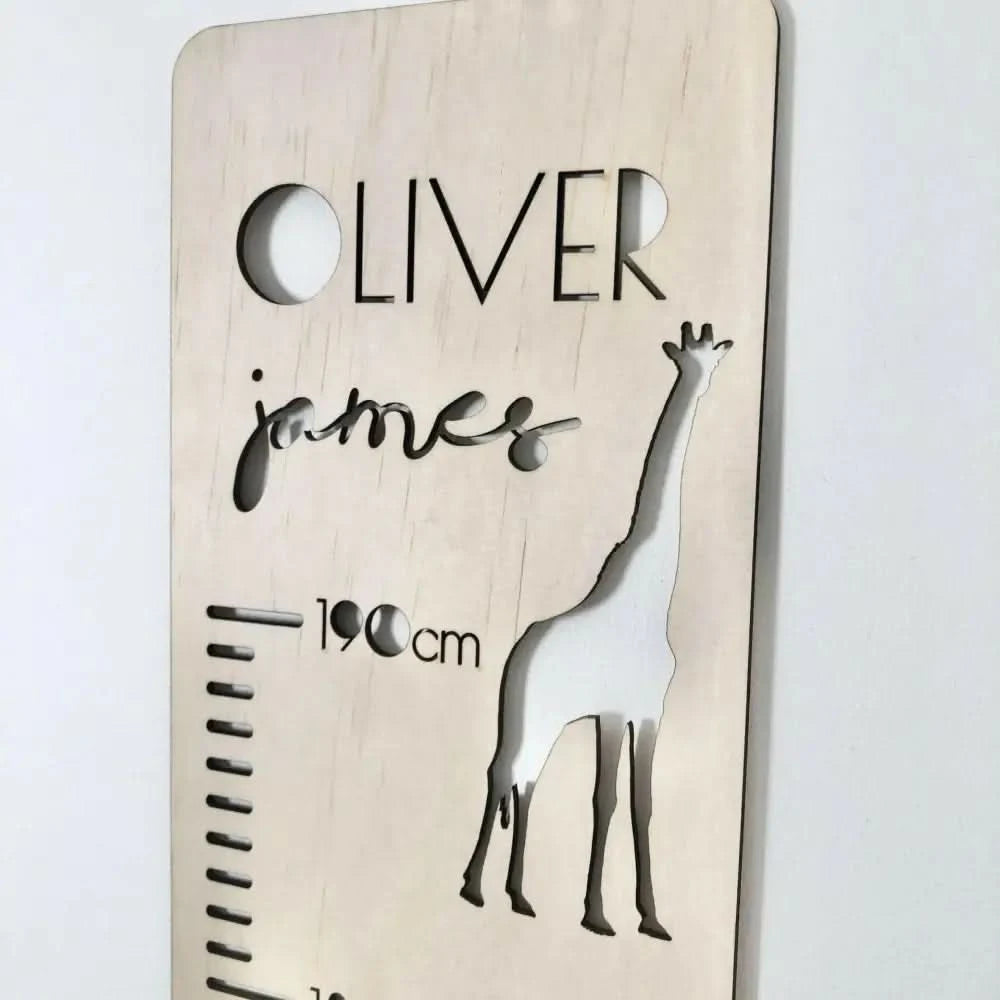 Personalised Growth Chart - Safari - Timber Tinkers