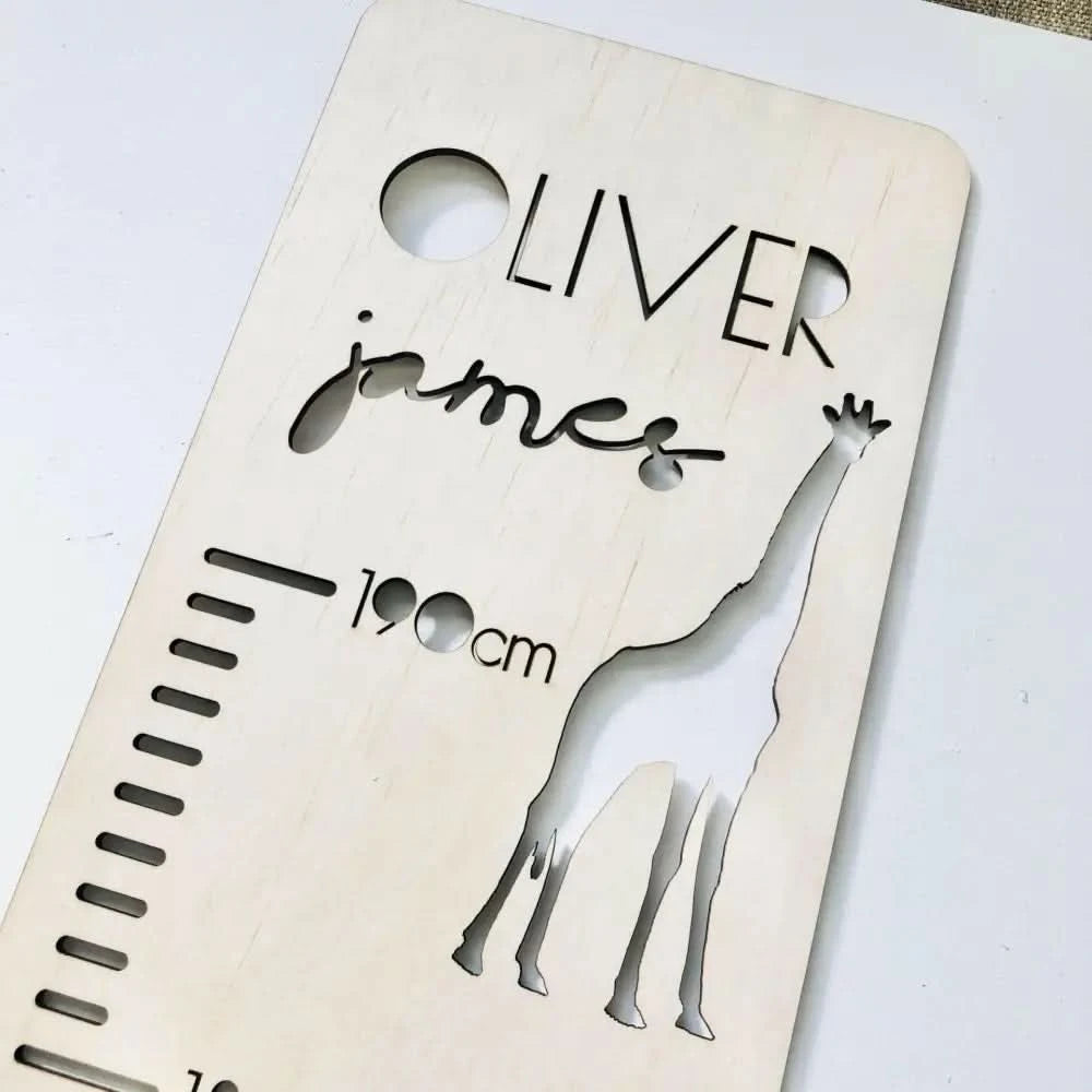 Personalised Growth Chart - Safari - Timber Tinkers