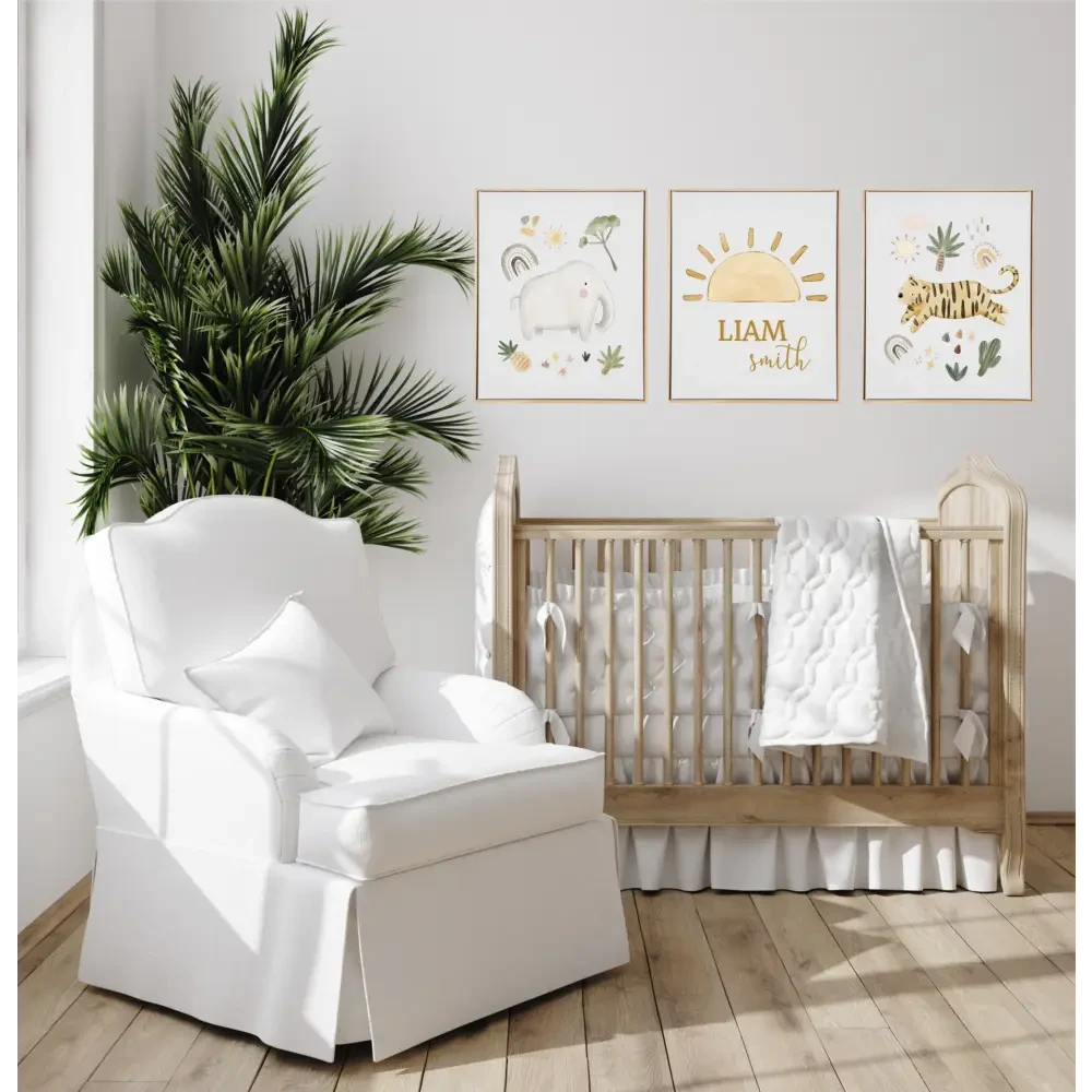 Personalised Jungle Wooden Canvas Print Set - Timber Tinkers