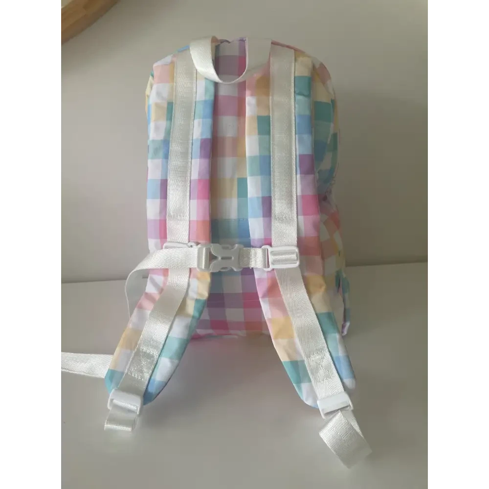 Personalised Kids Backpack - Pastel Gingham - Timber Tinkers