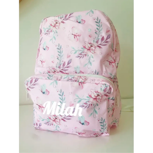 Personalised Kids Backpack - Pink Butterfly - Timber Tinkers