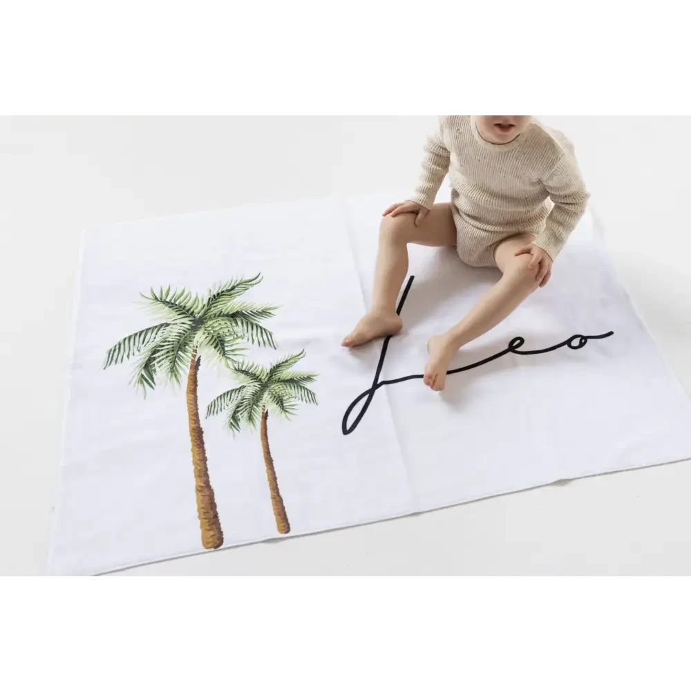 Personalised Kids Towel - Palm Tree - Timber Tinkers