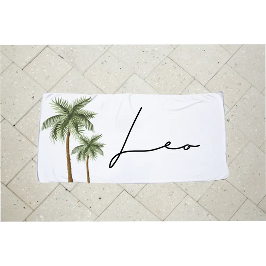 Personalised Kids Towel - Palm Tree - Timber Tinkers