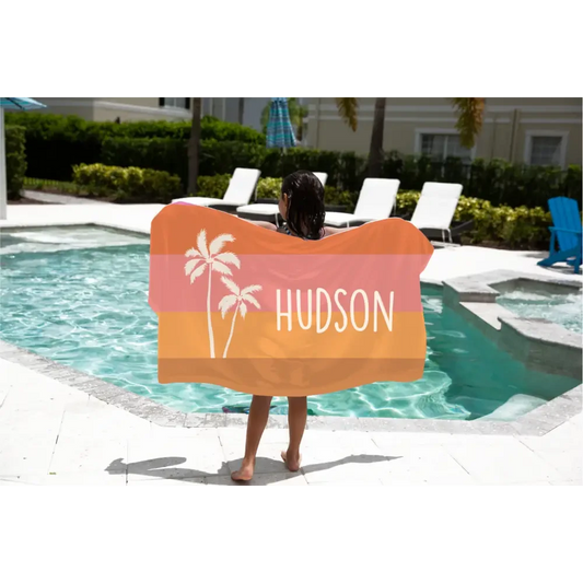 Personalised Kids Towel - Palms - Timber Tinkers