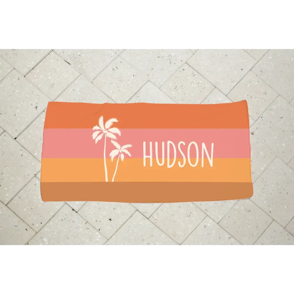 Personalised Kids Towel - Palms - Timber Tinkers
