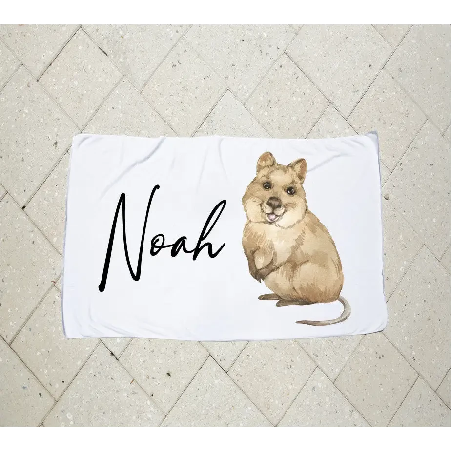 Personalised Kids Towel - Quokka - Timber Tinkers