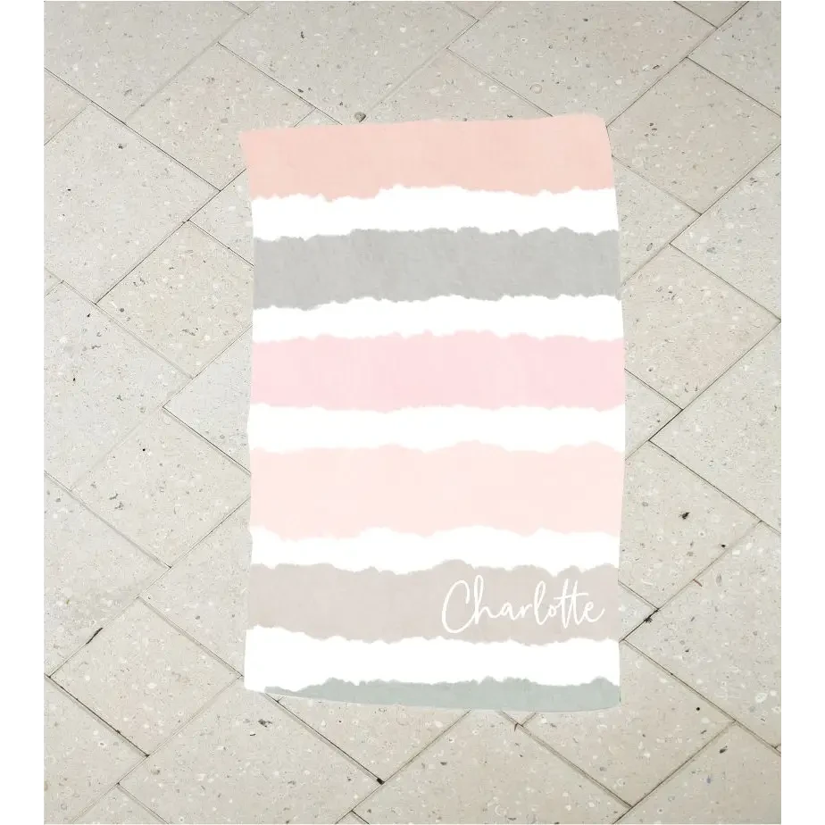 Personalised Kids Towel - Stripe - Timber Tinkers