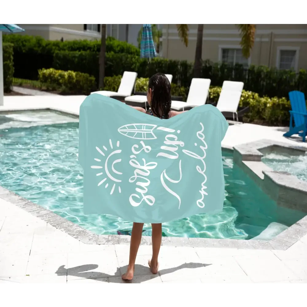 Personalised Kids Towel - Surfs Up - Timber Tinkers