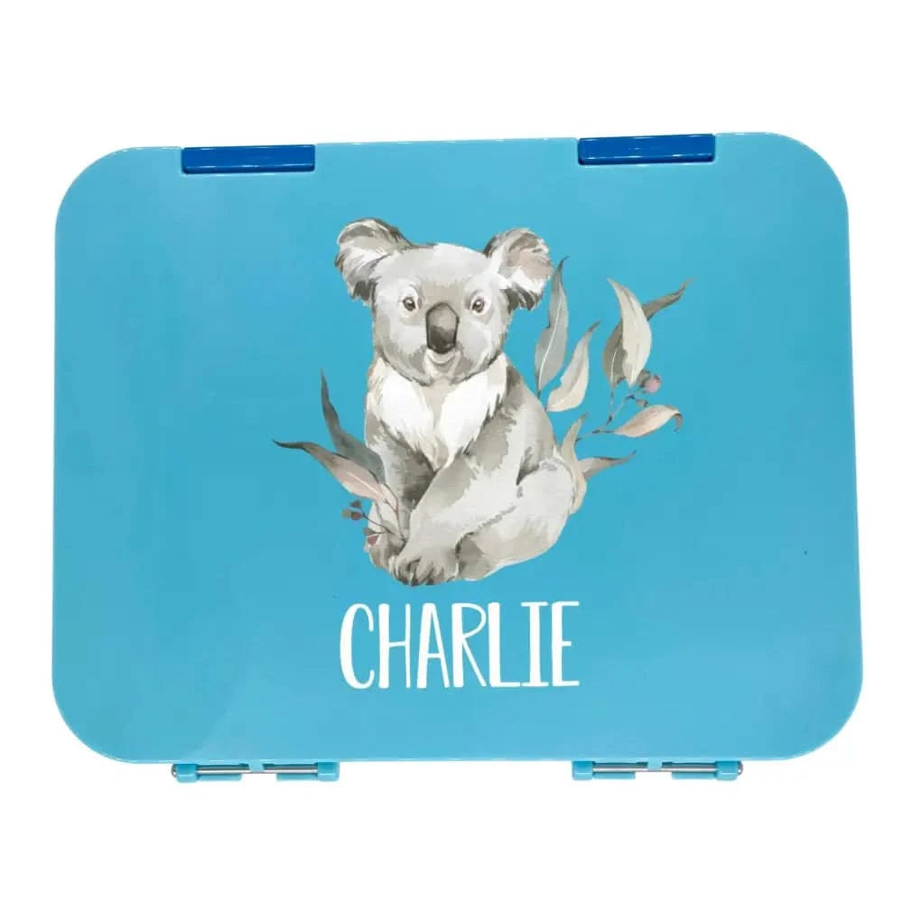 Personalised Lunch Boxes - Blue Bento Box - Koala - Timber Tinkers
