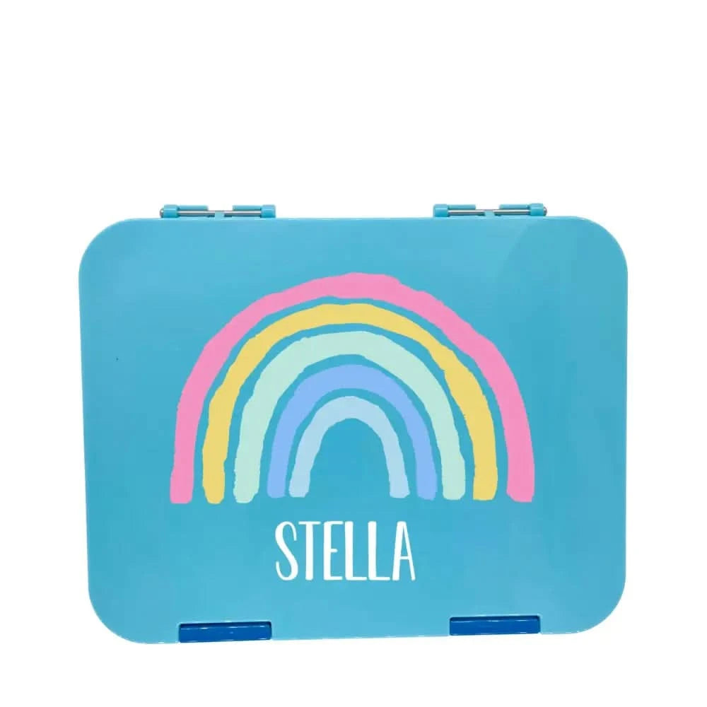 Personalised Lunch Boxes - Blue Bento Box - Rainbow - Timber Tinkers