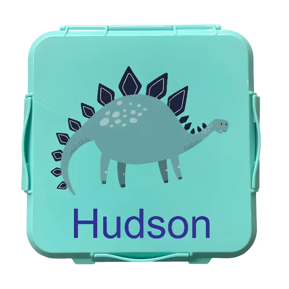 Personalised Mint Lunch Box - Stegosaurus - Timber Tinkers