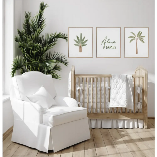 Personalised Palms Wooden Canvas Print Set - Timber Tinkers