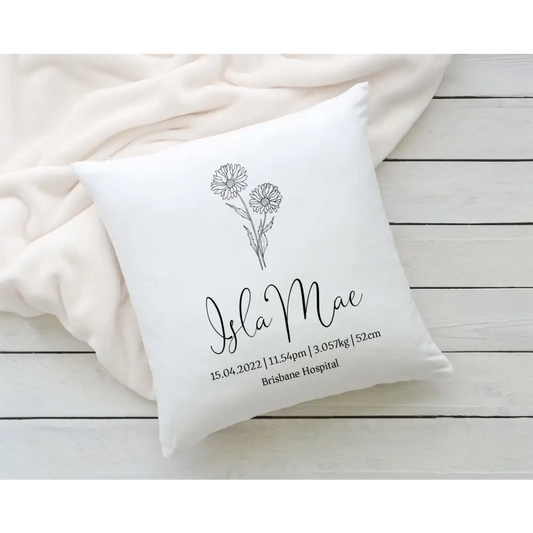 Personalised Pillowcase - Birth Flower - Timber Tinkers