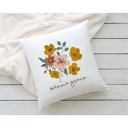 Personalised Pillowcase - Boho Floral - Timber Tinkers
