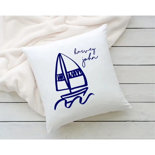 Personalised Pillowcase - Sail Boat - Timber Tinkers