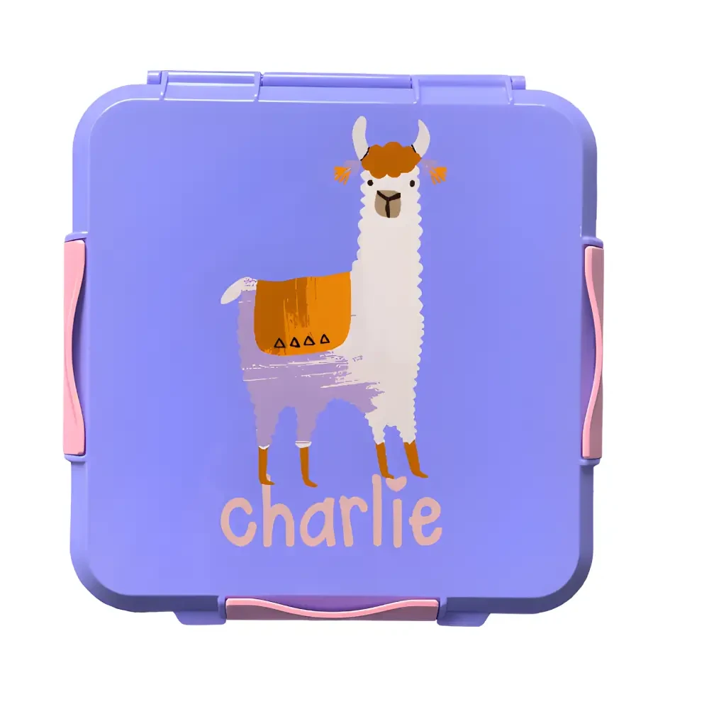 Personalised Purple Lunch Box - Llama - Timber Tinkers