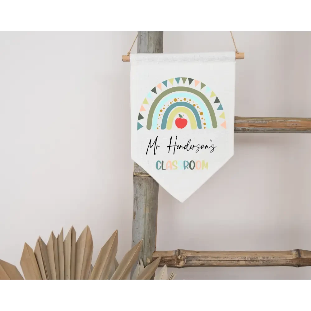 Personalised Rainbow Teacher Flag - Timber Tinkers