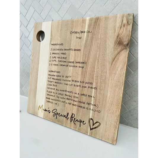 Personalised Recipe Wooden Serving Board - Timber Tinkers