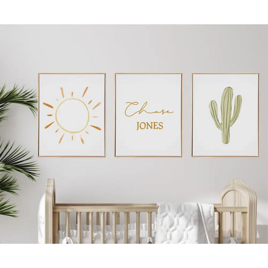 Personalised Sunny Days Wooden Canvas Print Set - Timber Tinkers