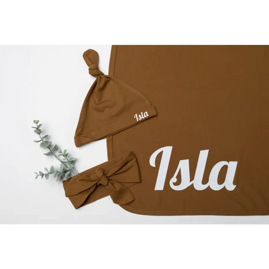 Personalised Swaddle Set - Multiple Colours - Timber Tinkers