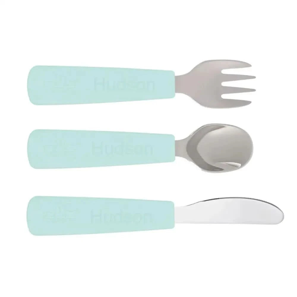 Personalised Toddler Cutlery Set - Multiple Colours - Timber Tinkers