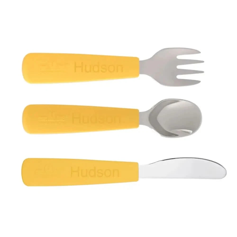 Personalised Toddler Cutlery Set - Multiple Colours - Timber Tinkers