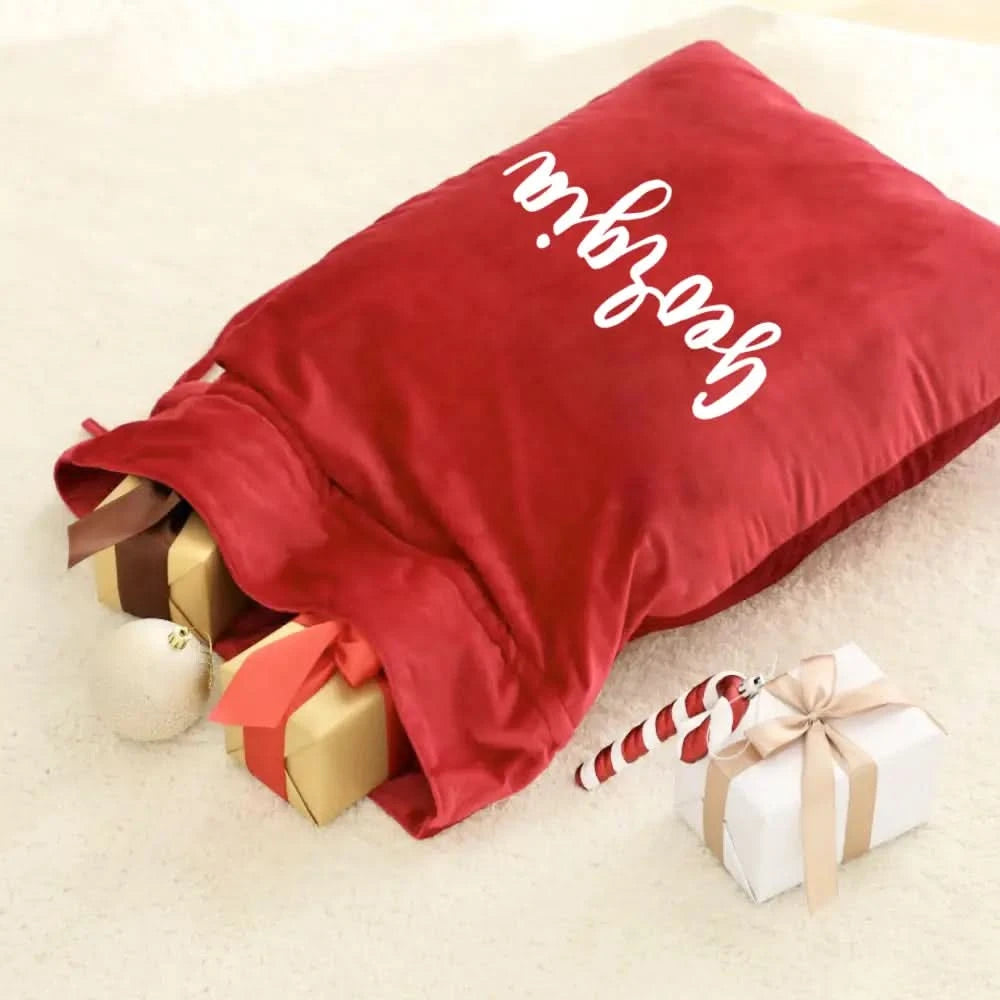 Personalised Velvet Santa Sack - Blush - Timber Tinkers