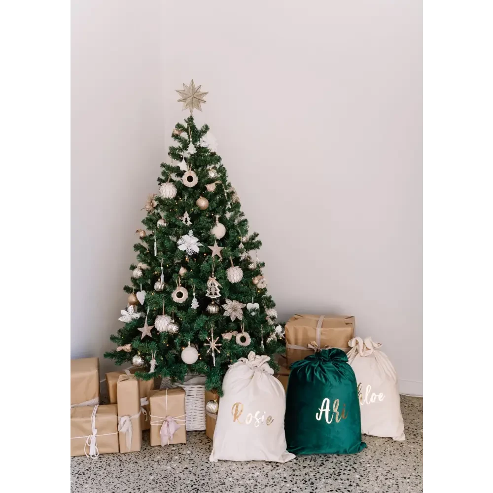 Personalised Velvet Santa Sack - Blush - Timber Tinkers