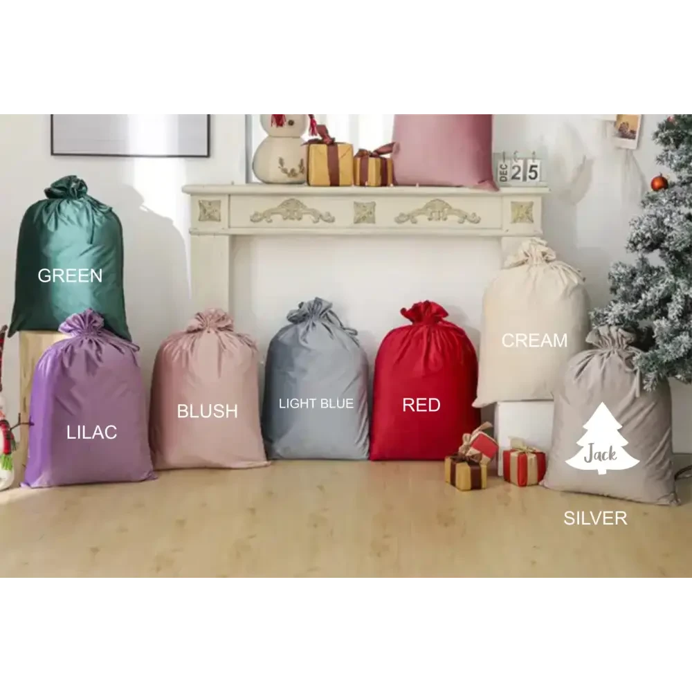 Personalised Velvet Santa Sack - Tree - Timber Tinkers