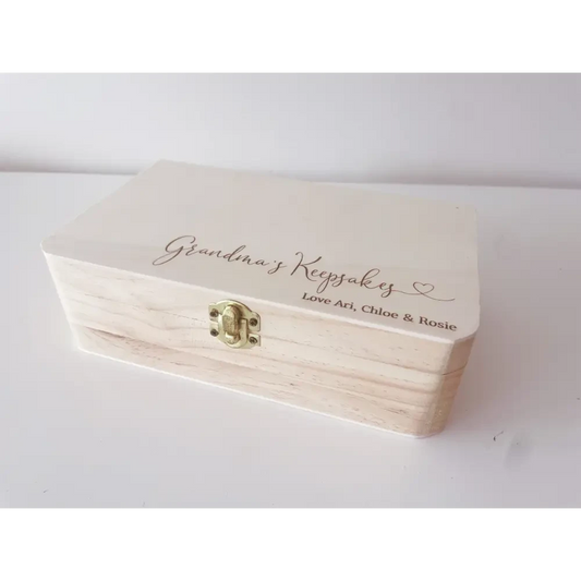 Personalised Wooden Keepsake Box - Heart - Timber Tinkers