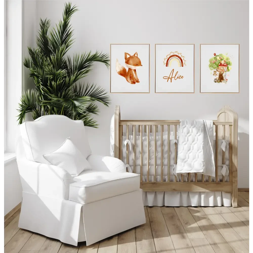Personalised Woodland Wooden Canvas Print Set - Timber Tinkers