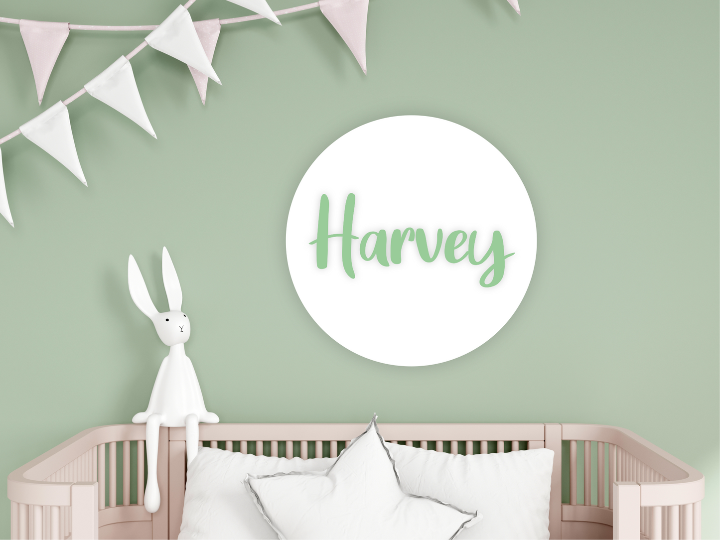 Personalised Acrylic Round Name Sign for Nursery Décor