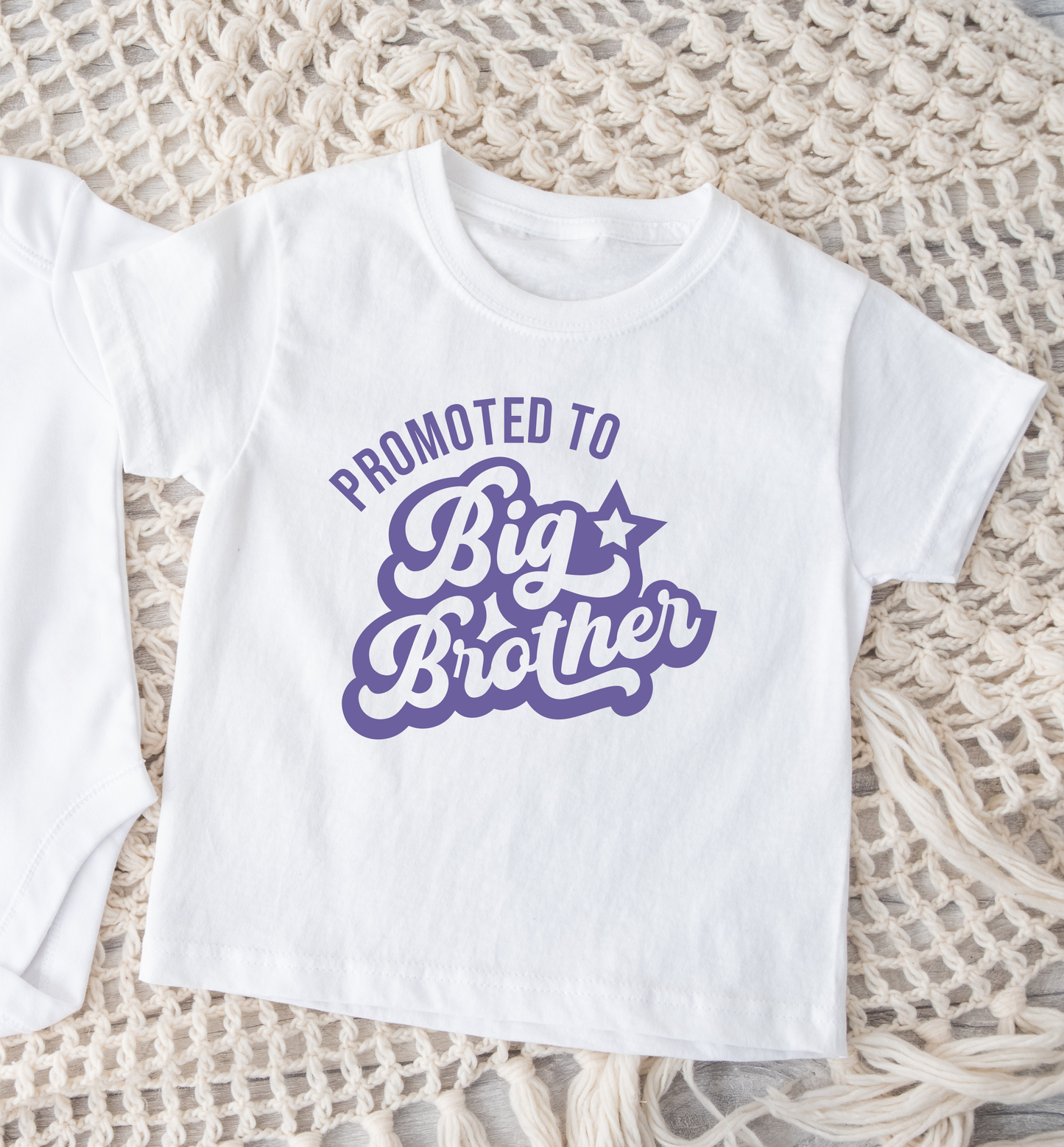 Promoted to Big Brother blue WHITE Tshirt