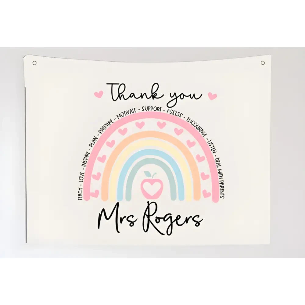 Rainbow Thankyou Teacher Wall Hang - Timber Tinkers