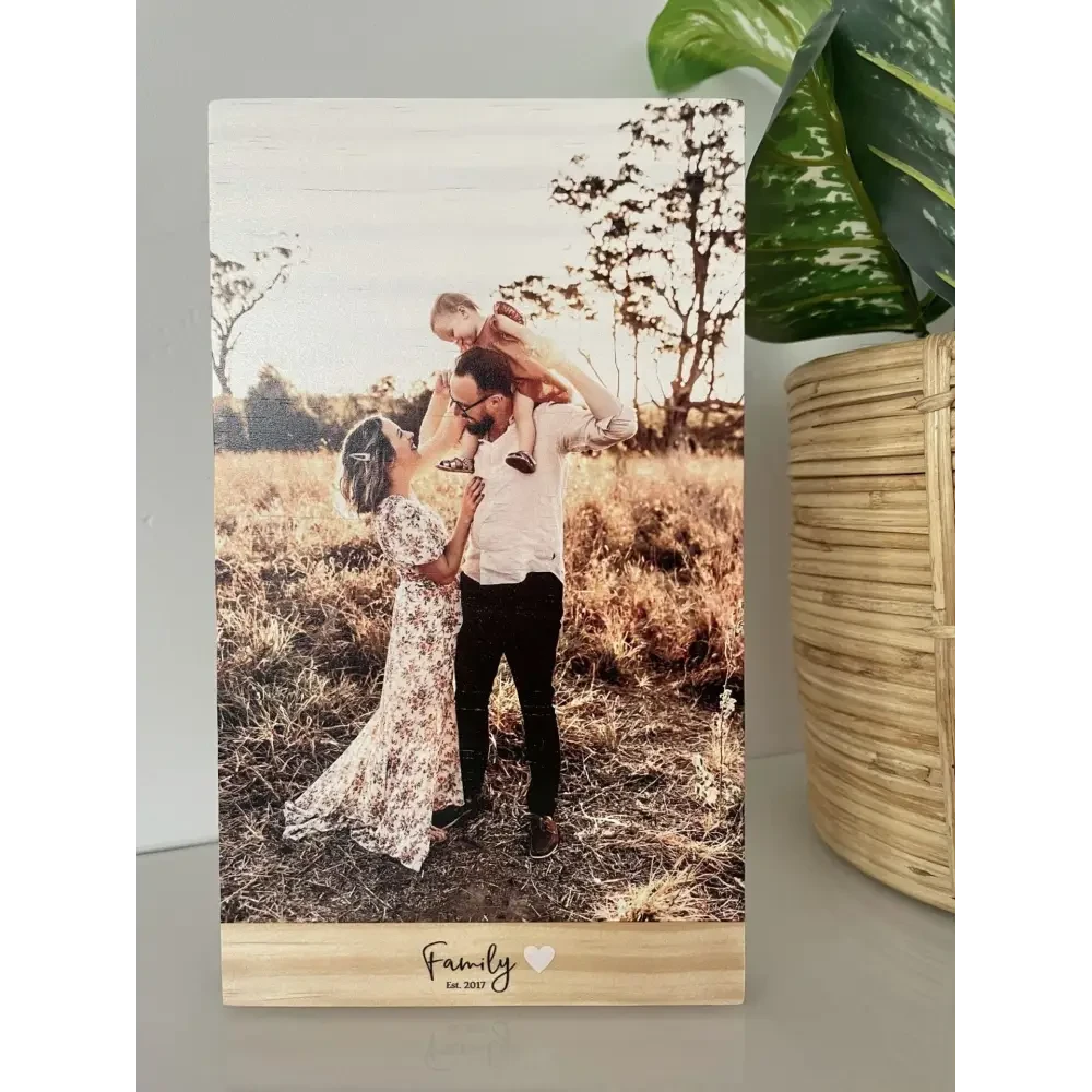 Rectangle Wood Photo Blocks - With Quote - Timber Tinkers