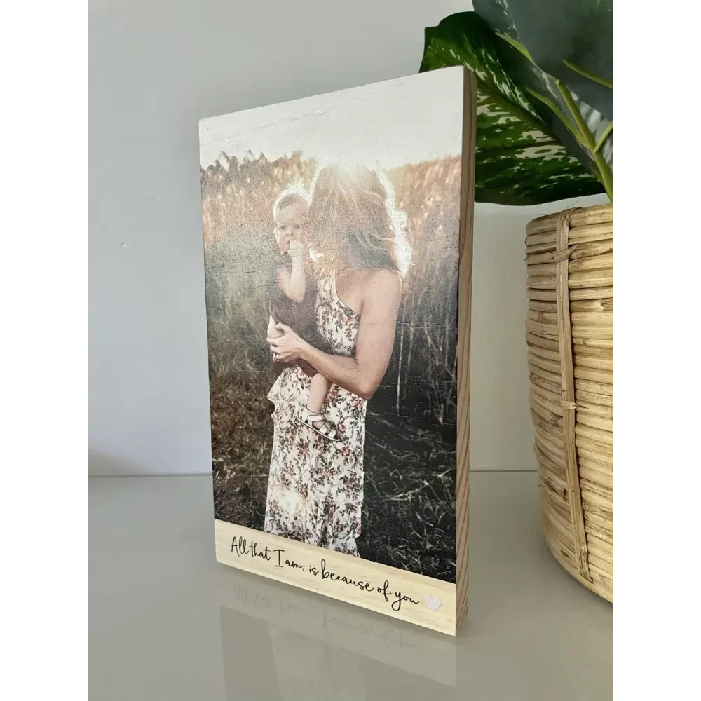 Rectangle Wood Photo Blocks - With Quote - Timber Tinkers