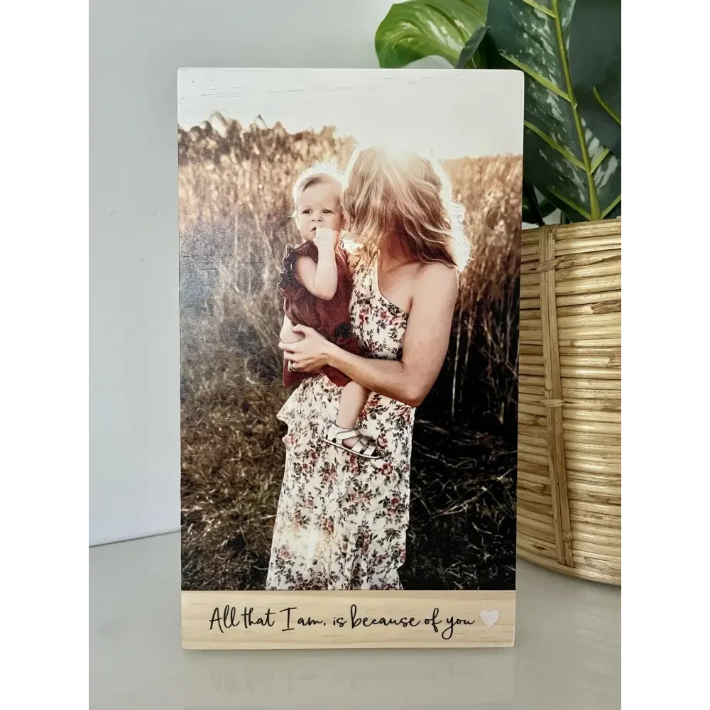 Rectangle Wood Photo Blocks - With Quote - Timber Tinkers