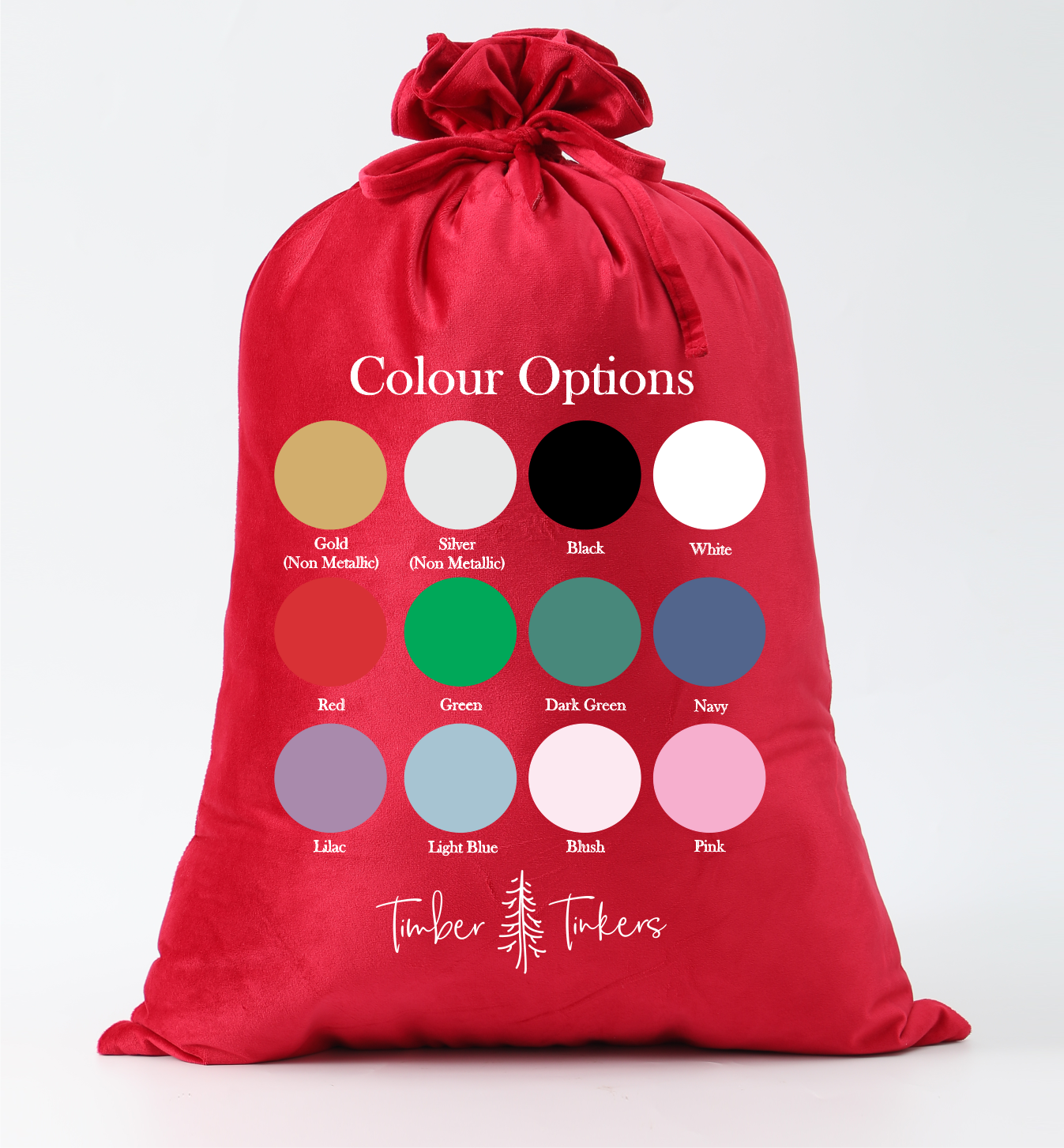 Personalised Velvet Stockings - Red (45cm)