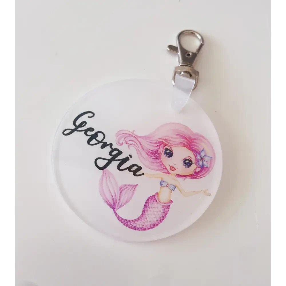 Round Acrylic Bag Tag - Multiple Designs - Timber Tinkers