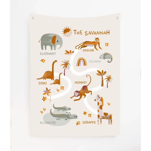 Safari Canvas Wall Hang - Timber Tinkers