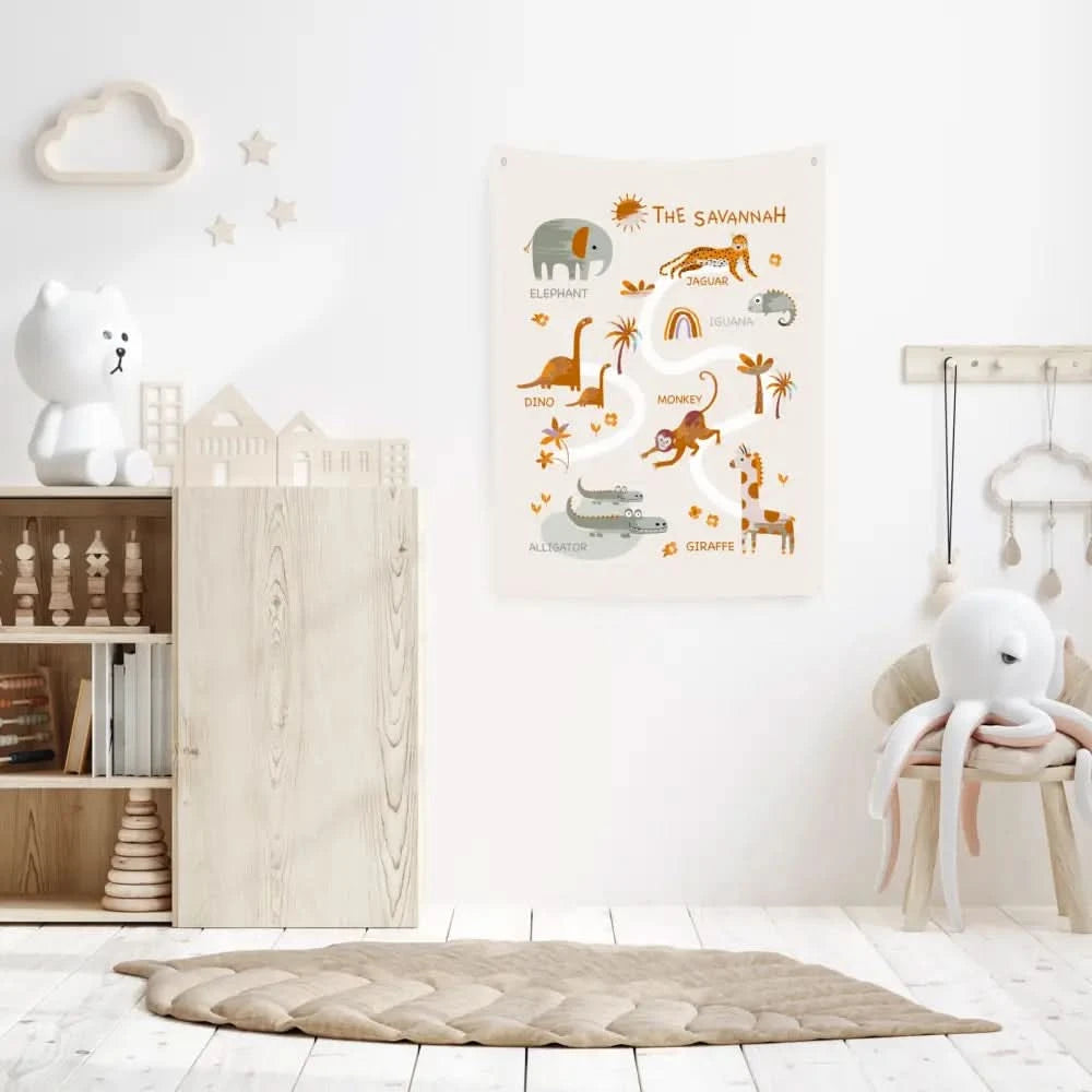 Safari Canvas Wall Hang - Timber Tinkers